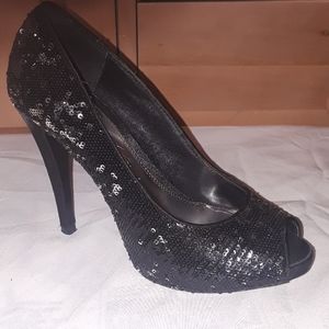 Chinese Laundry sequin heels with peep toe